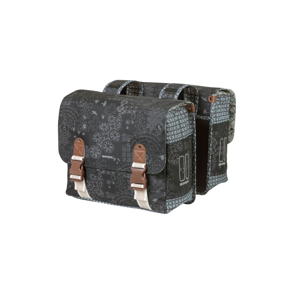 Basil Fietstas dubbel Boheme charcoal 35L