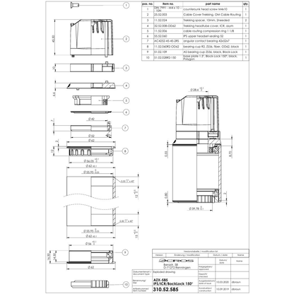 Balhoofdset – AZX-585 ZS56/28.6 ZS56/40 w/BlockLock